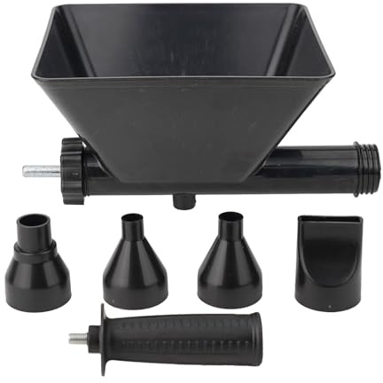 Macchina per stuccatura elettrica per malta, strumento automatico di puntamento e calafataggio con 5 ugelli staccabili (piatto/rotondo), design a imbuto, manuale per intonaco, stucco, cemento - 1 pz