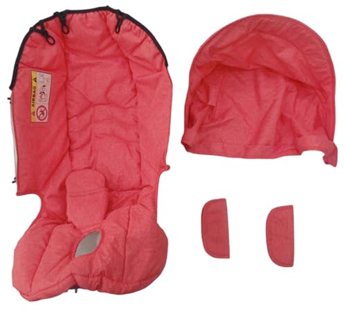 Juego de forro y toldo para asiento de cochecito 4 en 1, cojín para cochecito con parasol y hombreras, accesorios para cochecitos de fácil limpieza para portabebés Estilo 1 - Forro