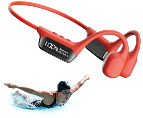 Generico Beatosync Cuffie Bluetooth Nuoto, Auricolari Impermeabili per Nuoto Beatosync, Cuffie a Conduzione Ossea Di Alta Qualità, Auricolari Wireless Bluetooth per La Corsa E Ilnuoto (red)