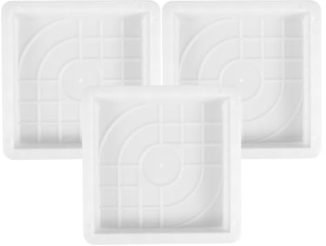 Didiseaon 3 Pezzi Stampo per Mattonelle da Esterno in Plastica Bianca Riutilizzabile per Pavimenti Giardino e Vialetti Design Fai da Te per Pavizione Calcestruzzo