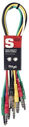 Stagg SPC060S E 60 cm Stereo Jack Patch Cable (Pack of 6)