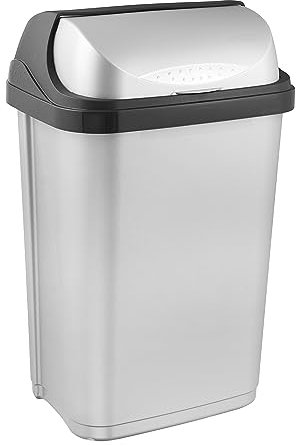 keeeper Cubo de Basura con Tapa Deslizante, 25 l, Rasmus, Plateado