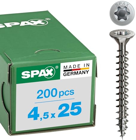 Spax 0/3527/000/4.5/25/ /02 - Vis à plâtre (acier inoxydable V2A, 4,5 mm, 4,5 x 25 mm), 200 unités