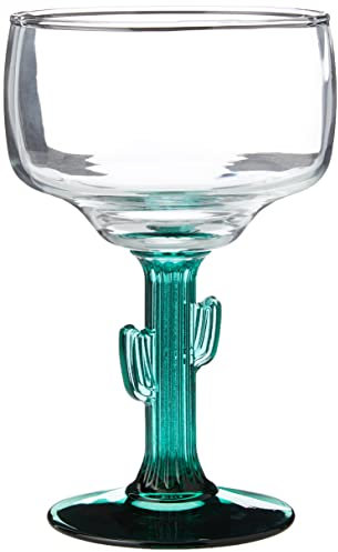 Libbey Cactus Margarita Glasses 12.5oz / 355ml - Set of 4 | 35.5cl Glasses, Cactus Cocktail Glasses