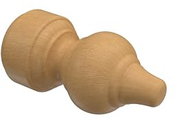 INTERDECO Gardinenstangen Endstücke Rillenform, aus Holz, Buche lackiert, für Vorhangstangen 28 mm, Typ 1128103, 2 Stück