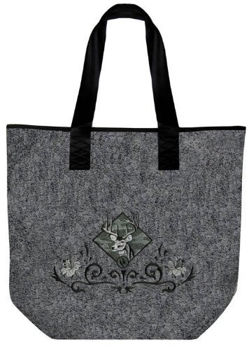 Filztasche mit Einstickung - Deer Hirsch Tattoo Tribal - 26055 Shoppertasche Gr. ca. 46,5cm x 39,5cm