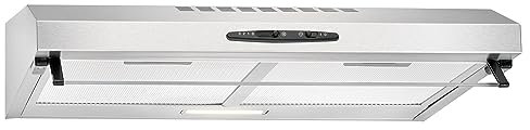 Bomann® Dunstabzugshaube 60cm Unterbau | Umluft und Abluft | inkl. Filter und Befestigungsmaterial | Energieklasse C | LED-Beleuchtung | Abzugshaube 205 m³/h Dunstabzug | 3 Stufen | DU 623.3 inox