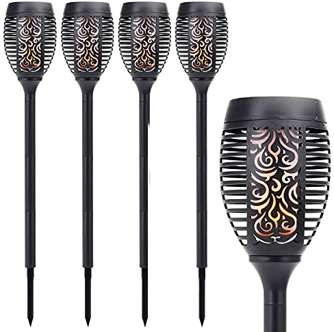 Solalite® 4 Pack 51 LED Solar Torch Light Dancing Flickering Flame Effect Stake Light Waterproof Outdoor Garden Landscape Path Lamp