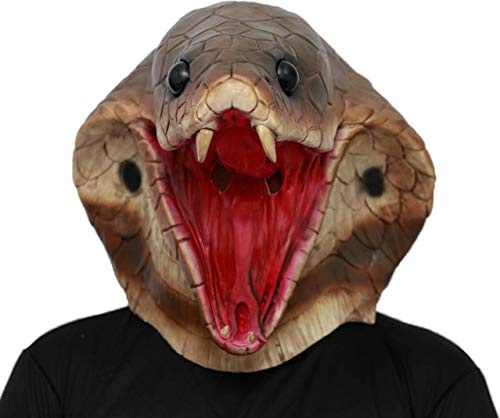 CreepyParty ormmask kobra huvud djur latex hela huvudet realistiska masker maskeraddräkt för halloween karneval kostym fest