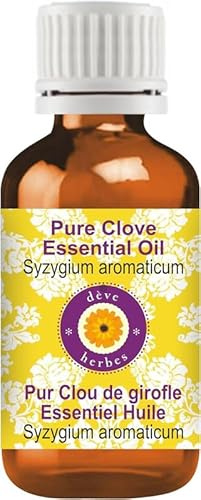 Deve Herbes Pure Huile essentielle de Clou de girofle (Syzygium aromaticum) Distillé à la vapeur qualité thérapeutique naturelle 30ml (1 oz)