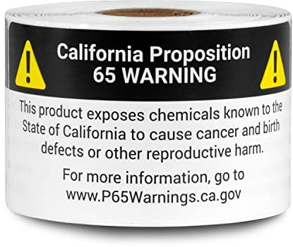 California Proposition 65 Warning Labels (4 x 2 inch / 300 Labels, 1 Roll) Prop 65 Warning Stickers Cancer and Reproductive Harm Chemicals Notice - P65 Health Alert Sign