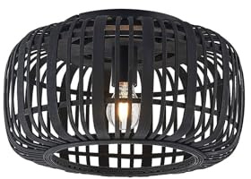 Lindby Deckenlampe Canyana (Landhaus, Vintage Rustikal) aus Holz (1 flammig E27) - Deckenleuchte Lampe Wohnzimmerleuchte