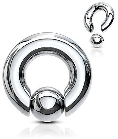 Pain-is-Art Piercingring SILVER 3,0-10,0 mm aus silbernem Chirurgenstahl GRÖßENWAHL BCR Intimpiercing (Dicke: 8,0 mm | Innendurchmesser: 14 mm)