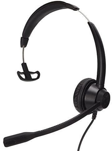 Casque Téléphonique RJ9 à Oreille Unique avec Microphone Antibruit, Réglage du Volume et de la Séquence de Ligne à 6 Vitesses, Micro Muet, pour Centre D'appels, Skype, Maison, Bureau, Télémarketing,