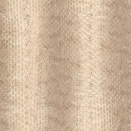 Sample for Display Purpose only.Concord Wallcoverings Textured Wallpaper Faux Featuring Snake Skin Print, Beige Brown, 7 in x 10 in, G67426