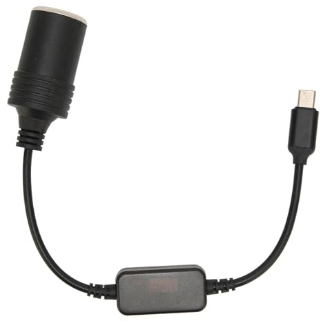 Sxhlseller 5V USB C auf Zigarettenanzünder Adapter, 11,8 Zoll 5V USB C Stecker auf 12V Zigarettenanzünder Buchse Konverter Plug and Play, USB Stecker auf Buchse Zigarettenanzünder Konverter