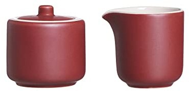 Ritzenhoff & Breker Set latte e zucchero Jasper, frutti di bosco, bricco per latte e zuccheriera in ceramica, lato esterno con smalto opaco e morbido al tatto