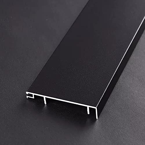 Plinthe Noir Moulure De Plinthe En Aluminium, Couvre-plinthe Pour Salon, Chambre À Coucher, Salle De Bain Et Sous-sol, Installation Perforée Avec Kit Complet(W 8cm(3 in),L 110cm(43.3in))