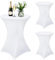 LeapBeast 3pcs Stehtisch Hussen,Stehtischhusse Ø80-85cm,Stehtischhussen für Bistrotisch,Stehtischhussen Stretchhusse,Verstärkung im Fußbereich,Stretch-Husse,Hussen Stehtische (Weiß, 3pcs-80x110cm)