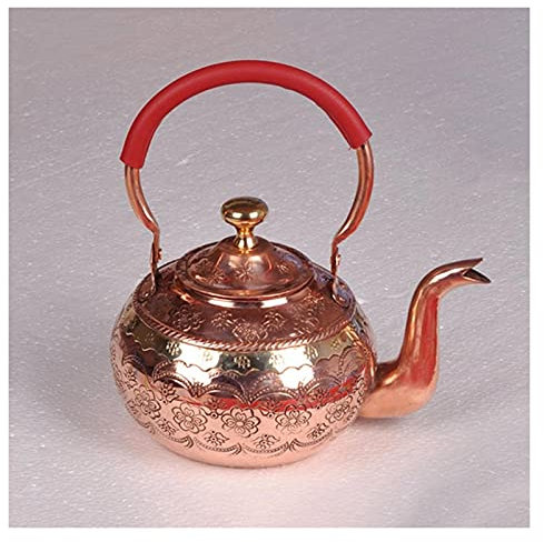 Teapot Tea Kettle Red Copper Tea Kettlet Chinese Style Handmade Tea Set Brew Tea Pot with Tea Drain Teapot for Electric Ceramic Stove Teakettle/Teapots/Tea Pot (Size : 1500ML) Present
