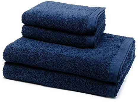 Möve - 4 teiliges Frottier-Set - Superwuschel (2 X Handtuch 2 X Duschtuch im Set) - 520 g/m2 - Baumwolle - Walkfrottee - saugstark - weich und flauschig - Deep sea