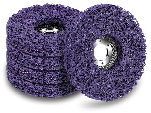 Mkitnvy Disco de lijado CSD de 125 mm, 5 unidades de disco de limpieza negro, disco abrasivo de tejido de nailon, disco de tiras limpias, pintura y óxido