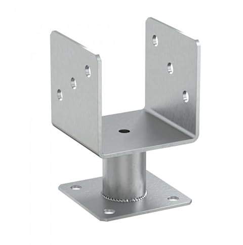STÜTZENFUSS PFOSTENTRÄGER PFOSTENANKER - GALVANISCHES ZINK 101x100x100x163 mm (4)