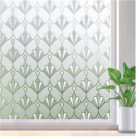Fensterfolie Sichtschutz-Fensterfolie, Selbstklebende, mattierte Folie, Abnehmbarer, statischer Dekor-Glasfensteraufkleber, kein Kleber, Anti-UV-Fensterfolie Sichtschutzfolie Fenster Fensterfolie (Co