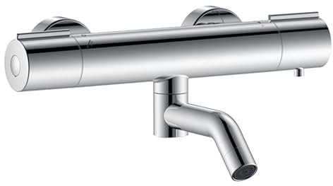 Aica Sanitarios Mezclador Termostático con Grifo Cromado Plata, Termostato de Ducha para Bañera y Baño