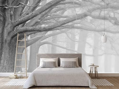 Naturempress Papel Pintado Pared 3D Papel Tapiz 150X105（Ancho X Altura） Árbol Arte Blanco Y Negro Fotomurales 3D Tv Fondo Pared Dormitorio Murales Papel Tapiz Moderno