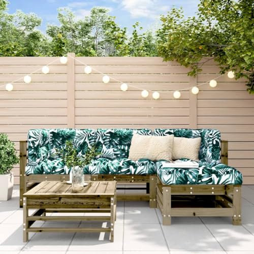 Juroupi 5-TLG. Garten-Lounge-Set mit Kissen LoungemöBel Balkon GartenmöBel Set Garden Furniture Sets MöBelsets Imprägniertes Kiefernholz