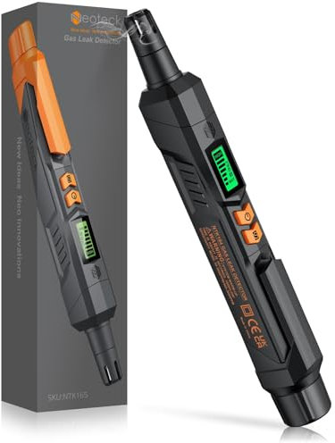 Neoteck Rivelatore di Gas Portatile Rilevatore di Perdite di Gas con Allarme Acustico e Visivo Sniffer di Gas con LCD Digitale per Individuare Fonti di Perdite di Gas Combustibile Come Metano Propano