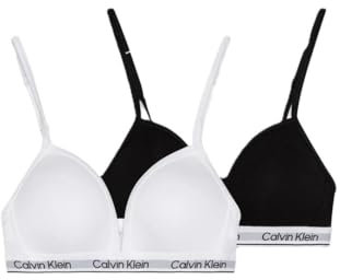 Calvin Klein Mädchen 2er Pack BH Bralettes Triangel, Mehrfarbig (Pvhblack/Pvhclassicwhite), 14-16 Jahre
