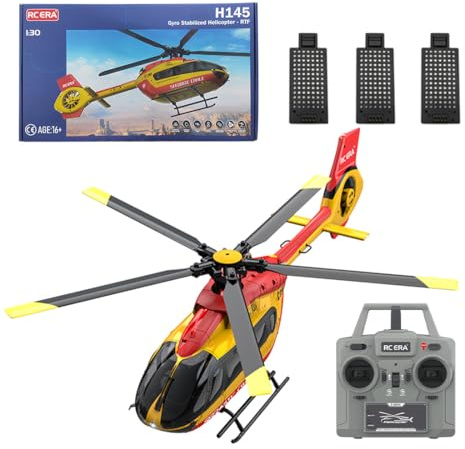 NULA C190 RC Hubschrauber Spielzeug für Erwachsene, 2,4 G 1/30 Maßstab 6CH 6-Achsen-Gyro Ferngesteuertes Militär Helikopter Flugzeug mit Höhenhaltung/optische Flusspositionierung– RTF