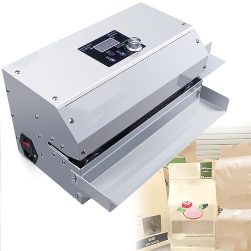 GESAIDES Macchina Sigillatrice Continua Automatica con Controllo Digitale della Temperatura e Regolazione della velocità, Sigillatrice a Nastro, per Tipi di Sacchetti Termosaldabili