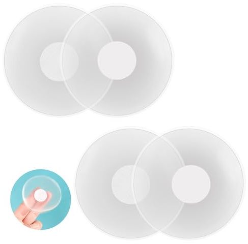 Cache Tetons Femme Invisible, 2 Paires réutilisables Transparentes Protege Teton Invisible Auto adhésif Cache Teton Invisible Housse de Sucette pour Les Robes de soirée pour Femmes