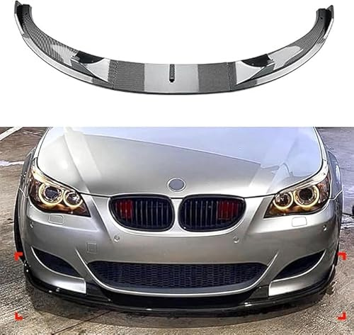 JNLIFT Auto Frontlippe Frontspoiler für BMW 5 Series E60 E61 M5 2005-2010,Frontstoßstange Splitter Diffusor,Body Frontdiffusor Luftleitblech Flügel Exterieur Zubehör,B/Carbon Fiber Look