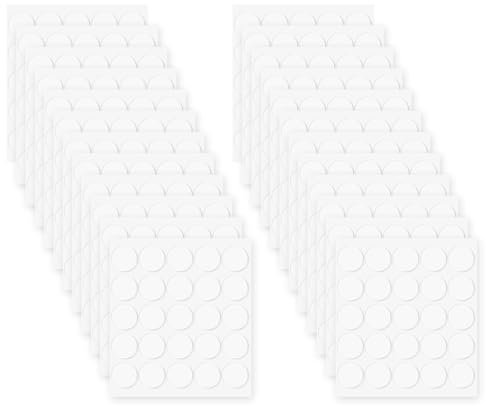 QUARKZMAN 600pz Punti di Nastro Biadesivo Doppio Lato, Punti Adesivi Nano a Doppio Lato, Punti Adesivi Trasparenti Rimovibili Tondi Senza Tracce per Arte Artigianato, Decorazione, 25 x 1 mm