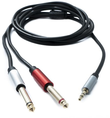System-S Cavo audio Y 2 m stereo TRS 3,5 mm maschio a 2 X 6,35 mm jack TS adattatore
