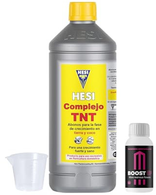 GROWMANIA HESI TNT + Muestra Boost Up de Up Nutrients + Vaso Medidor | Abono Líquido Flores Plantas y Cultivos | Estimulación Crecimiento