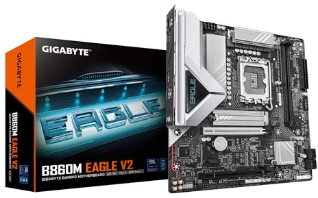 GIGABYTE B860M EAGLE V2 moderkort – Intel Core Ultra Series CPU:er, 6+1+2 faser VRM, upp till 9066MHz DDR5, 1xPCIe 5.0 + 1xPCIe 4.0 M.2, 2.5GbE LAN, USB 3.2 Gen 1