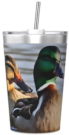 Mallard Duck Tasse de voyage conique en paille 355 ml – Élégant et sans odeur, bon effet d'isolation