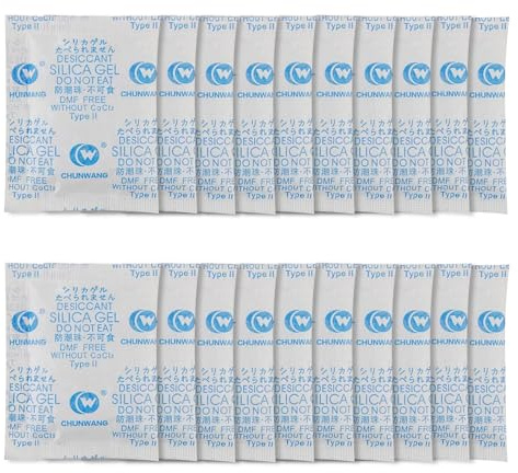 20g x 20PCS Sachets de Gel de Silice,Sachet Anti Humidité,Sac Déshydratant | Perles Déshydratantes Réutilisables, Absorbeurs D'humidité pour Sécher les Vêtements, les Chaussures, les Articles