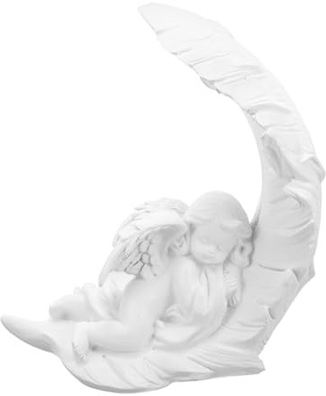 ERINGOGO Statua Angelo in Resina Ornamento Da Giardino Artigianale Decorazione Esterna Stile Europeo Statuetta Leggera e Resistente