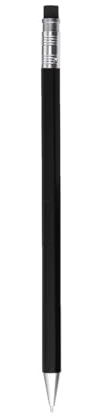 MUJI 無印良品 Sechseckiger Druckbleistift aus Holz, 0,5 mm Mine, schwarz mit integriertem Radiergummi