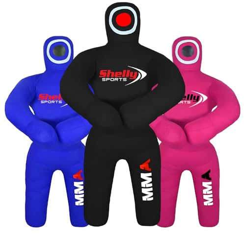 Shelly Kids MMA Wrestling Dummy, Punching Bag, Brazilian Wrestling Buddies, Jiu-Jitsu Standing Position, Martial Arts, Boxing, Karate, Dummy Training Unfilled (Black)