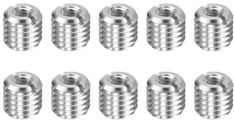 sourcing map Lot de 10 inserts de réparation de filetage M12 x 1,75 mâle vers filetage femelle M6 x 1 12 mm de long en acier inoxydable, manchons autotaraudeuses métriques filetés, fixations