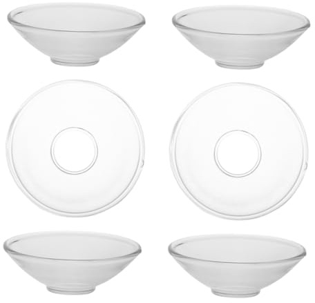 SOIMISS 6pcs Candle Drip Protector Bobeches Round Glass Wax Catchers for Candlestick Holders Candle Drip Catcher for Tapers Wedding Party Home