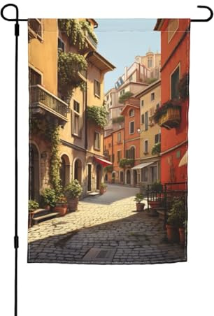 Bandera italiana con estampado callejero para jardín, decoración de patio, porche o césped