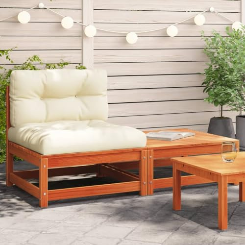 XINCXIN Gartensofa ohne Armlehnen, korbsessel Outdoor Garden Furniture Balkon Couch terassenmöbel außen Geeignet für Balconies patios Garden Yard mit Kissen und Hocker